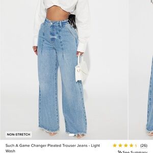 Fashion Nova Light Blue Wide Leg Jeans